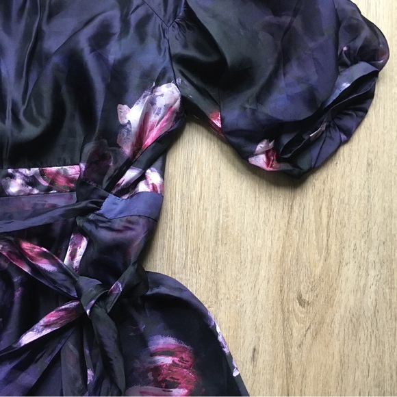 NWT Marchesa Notte Floral Cocktail Wrap Dress - Picture 14 of 16